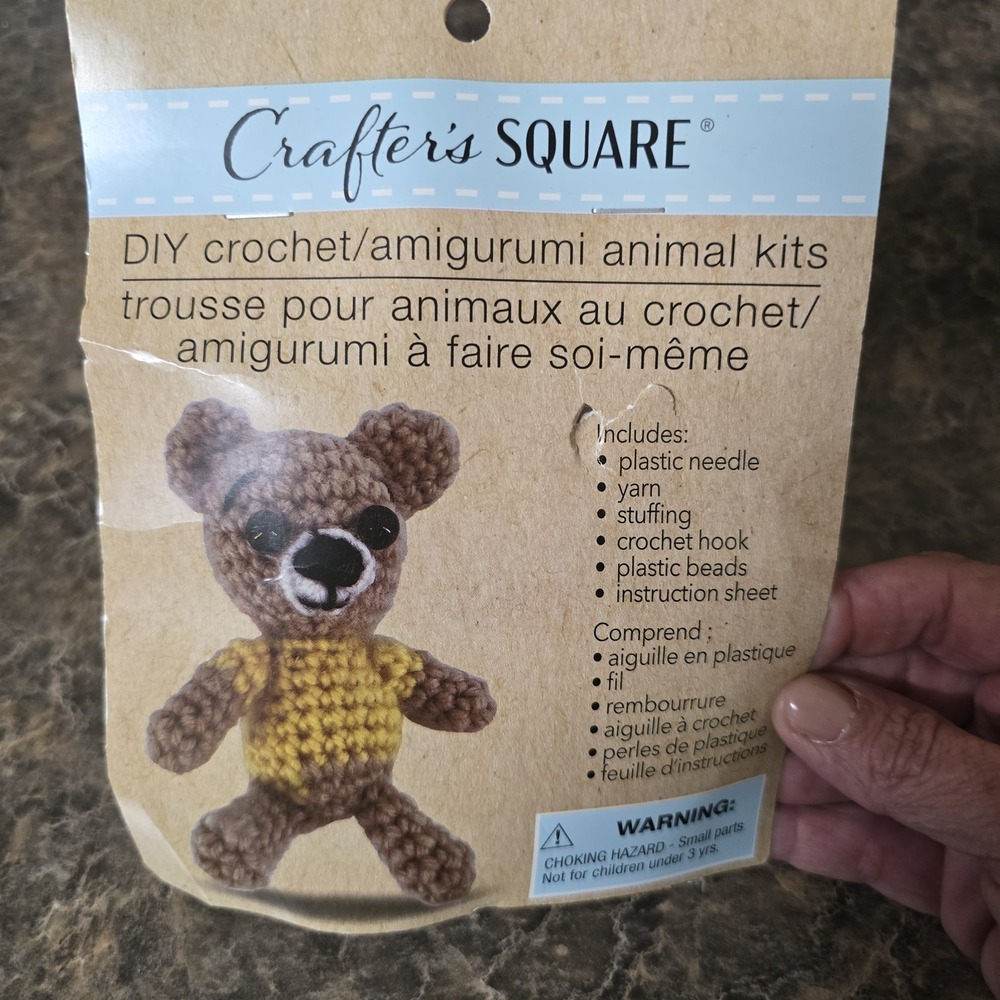 Crafter's Square DIY Crochet Amigurumi Animal Kit~TEDDY BEAR    NEW